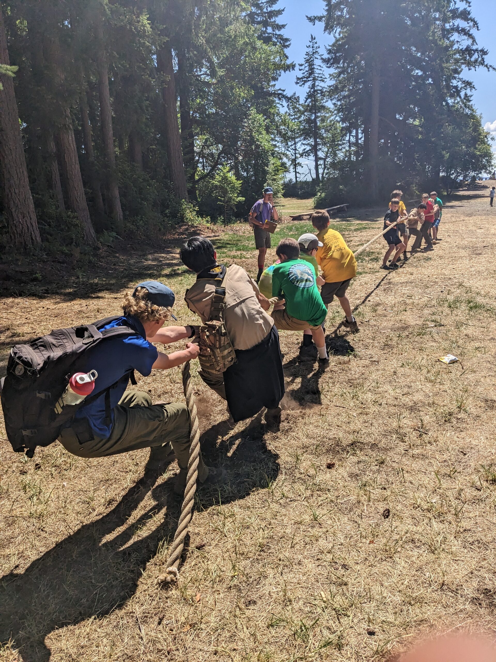 Scouts playing tug a war